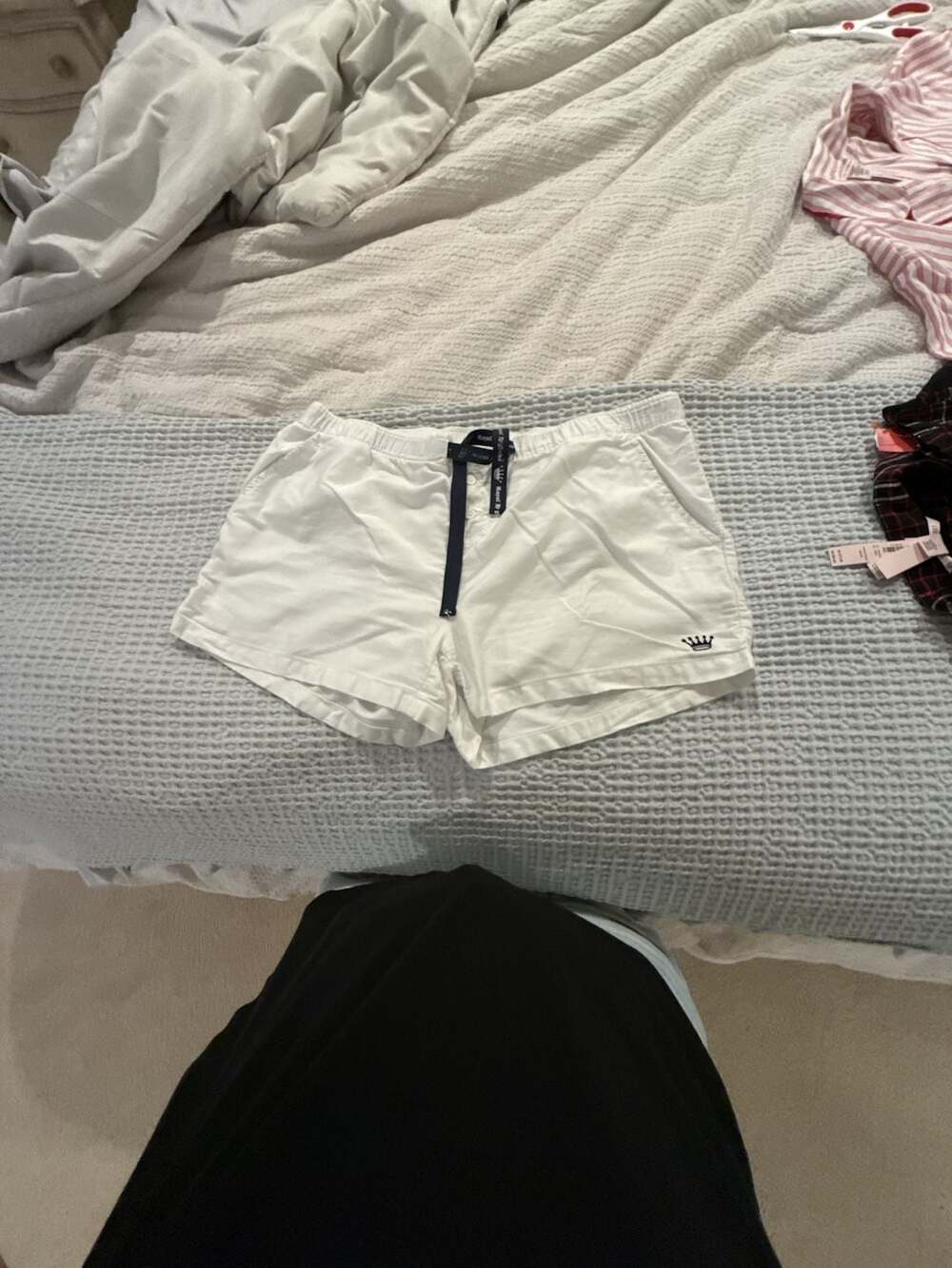 Royal Highnies Women's White Pima Cotton Lounge Pajama Shorts Large